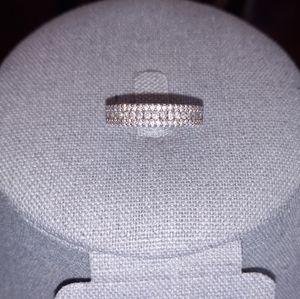 14K WG & PAVÉ SET NATURAL DIAMOND RING (.50cts), SIZE 7